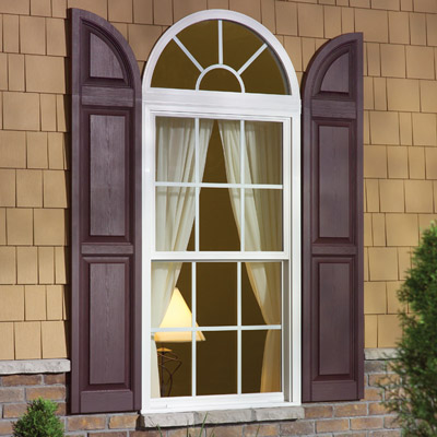 Window with Arch Shutters
